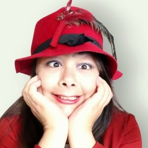 Women's Elegant Red Velvet Feather Frdora Hat